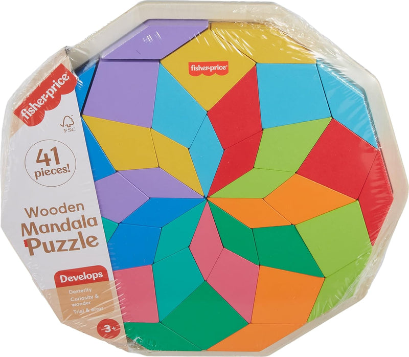 Fisher-Price Baby & Toddler Toy Wooden Stack & Sort Animals, 10 Wood Pieces for Developmental Play Ages 1+ Years - Wooden - Mandala Puzzle