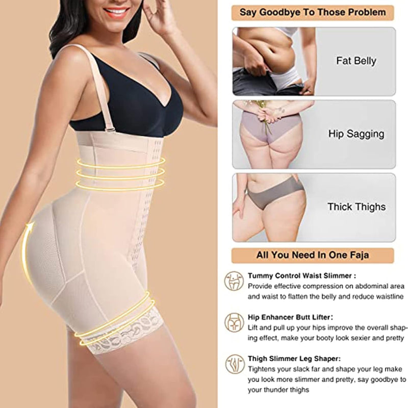 Full Shapewear for Women, Tummy Control Women Body Shaper Fajas Colombianas Waist Trainer Butt Lifter Thigh Slimmer Post Surgery Compression Garment