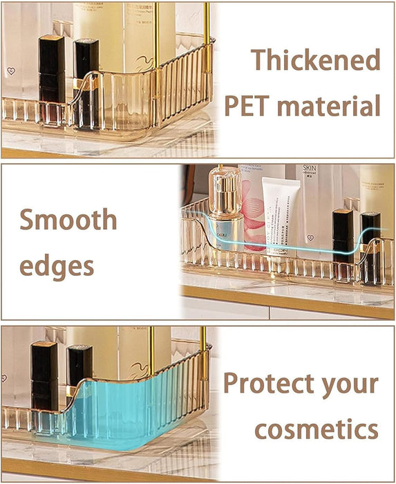 U-HOOME Bathroom Counter Organizer, Countertop Organizer and Storage,Bathroom Shelf Organizer,Cosmetics Skincare Shelf Organizer,Makeup Organizer Perfume for Dresser Vanity Tray, Spice Rack (Clean3)