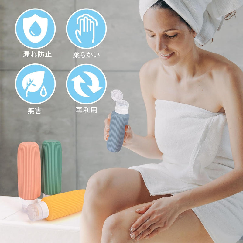 Noideeer Large Travel Bottles for Toiletries - BPA Free, Leak Proof With Labels, Portable Container