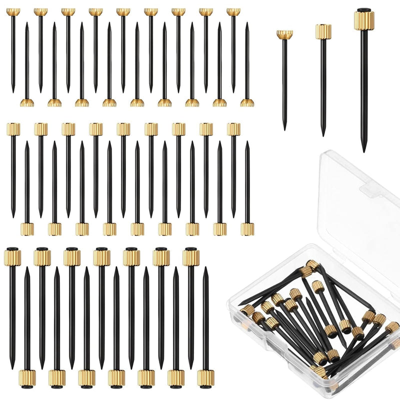 TERRIFI Picture Hanging Nails, Black Steel Nails with Brass Head, 75-Piece Set of Small, Medium, and Large Picture Frame Hangers, Supports 5-30 lbs, Ideal for Home Hardware Use