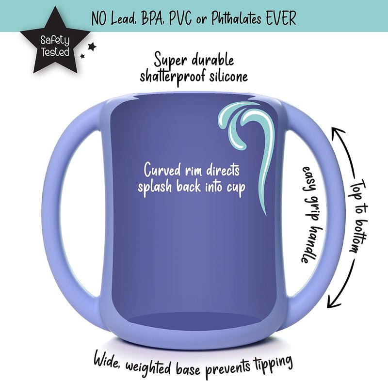 PrimaStella Unbreakable Silicone Baby and Toddler Training Cup (Periwinkle)