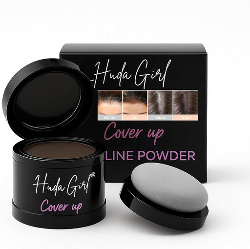 Cover Up Line Powder, Black Darkest Neutral Tone, Hair Root Touch Up for Grey Coverage, Instant Color with Applicator