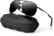 Aviator Sunglasses for Men Polarized Women UV Protection Lightweight Driving Fishing Sports Unisex glasses MX208 - Black Frame Black Lens