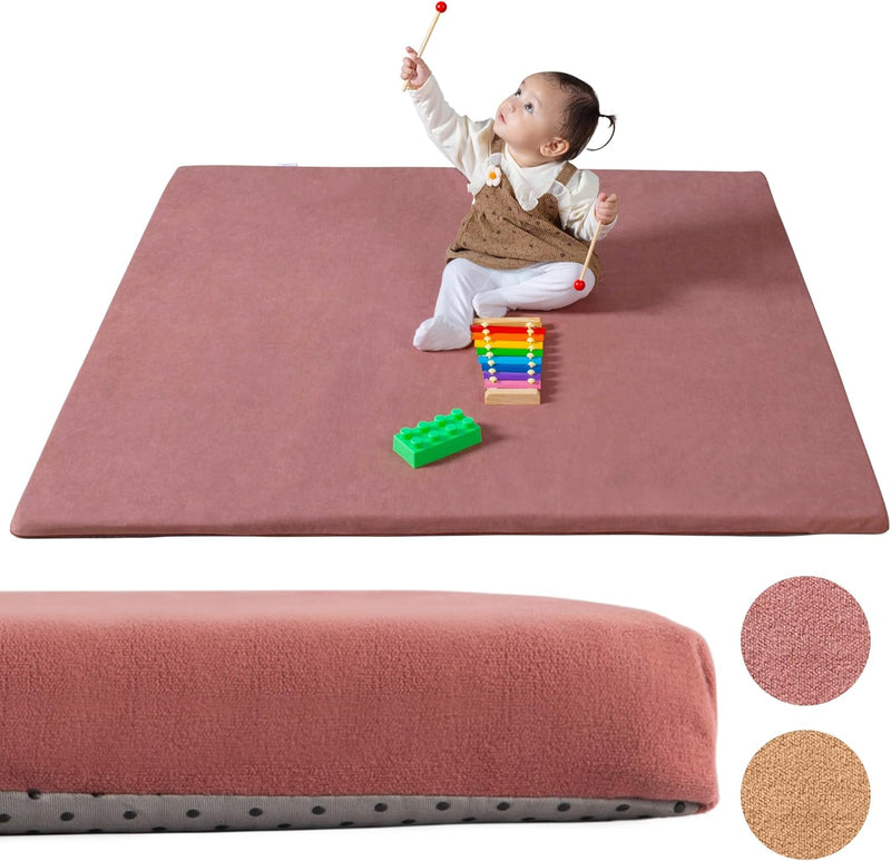 Primica Padded Play Mat for Baby - Large Soft Foam Mat for Floor with Plush Fabric - Safe, Comfortable & Durable Playmat for Babies & Toddlers - Easy to Clean