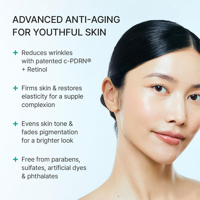 Advanced Anti-Aging Retinol + c-PDRN Serum for Face and Neck Triple Action with c-PDRN, Retinol, and Peptides