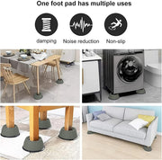 Anti-Vibration Washing Machine Feet Pads, 4 Pack Noise Dampening & Adsorption Suction Cup, Floor Protection Pads Anti Vibration Pad