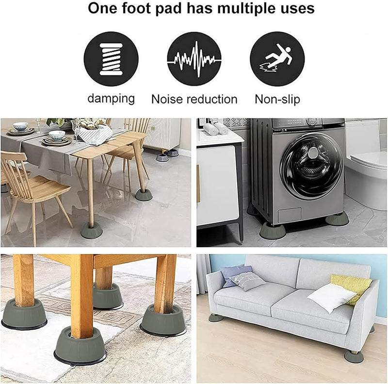 Anti-Vibration Washing Machine Feet Pads, 4 Pack Noise Dampening & Adsorption Suction Cup, Floor Protection Pads Anti Vibration Pad