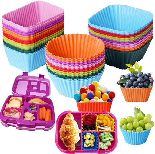 Silicone Lunch Bento Box Dividers, Bento Bundle Lunch Box Accessories for Kids Lunch Containers