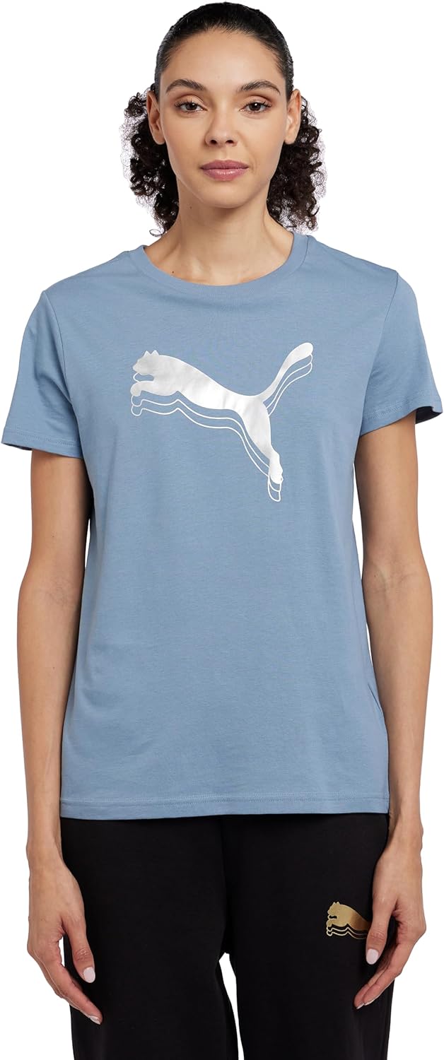 womens ESS METALLIC Tee Cool Blue-metallic silv T-Shirt - Cool Blue-metallic silver