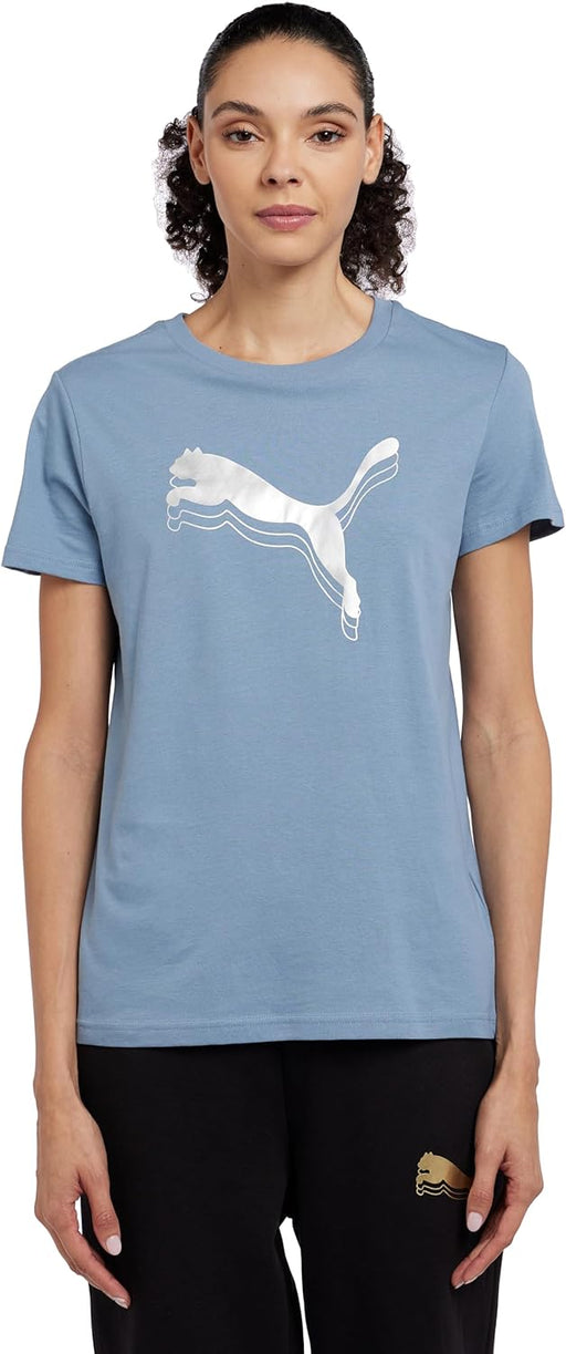 womens ESS METALLIC Tee Cool Blue-metallic silv T-Shirt - Cool Blue-metallic silver