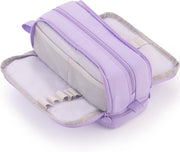 CICIMELON Large Capacity Pen Pencil Case with 4 Compartments, Multi-Slot Pencil Pouch Bag - Purple