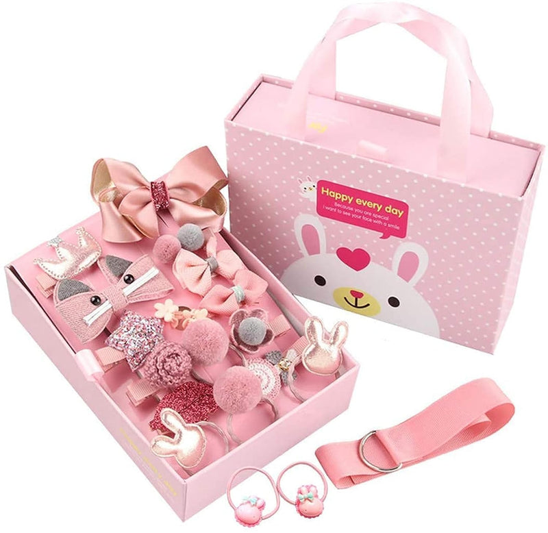 Girl's Flower Hair Pin Set, 18 Pieces