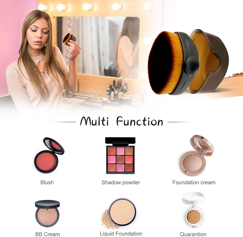 Oasisgalore Kabuki Brush, Flawless Foundation Brush, for Liquid & Foundation Cream Makeup (Black)
