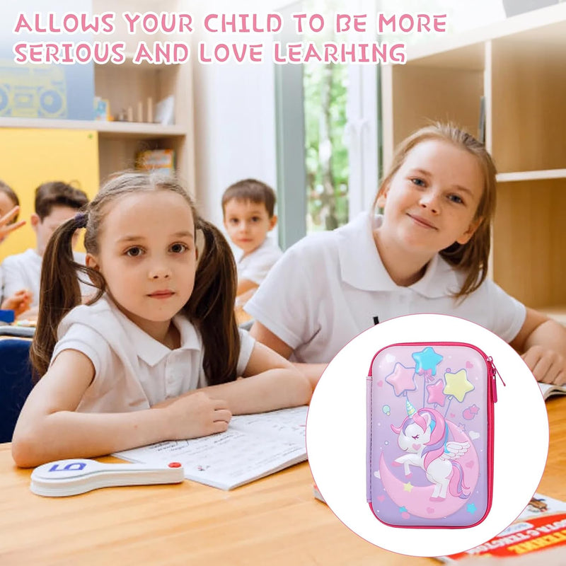 Unicorn Pencil Case for Girls, 3D Large Capacity Pen Holder, Storage Bag, Students Stationery Box, Cartoon Pencil Bag For School Gift (Pink Unicorn)