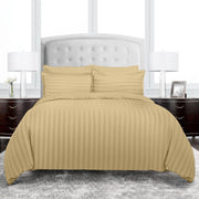 Easy Living Stripe 2Pcs Duvet Cover Set 160x220 cm with Single Pillow Case; White Size: Single - 220x240 Brown