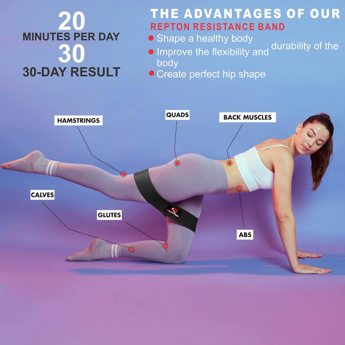 3 Sets Resistance Bands | Glutes, Hips and Legs Exercise Band | Ideal for Home Gym Fitness, Yoga, Pilates & Workout | Women and Men Non-Slip Booty Band | Physio Resistant Loop