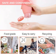 DOCAT Travel Bottles for Toiletries, Pack of 3 Portable Silicone Travel Container Set for Cream, Shampoo, Hand Wash, Lotion Storage, Leakproof Mini Travel Essentials for Women Travel Accessories- 60ml
