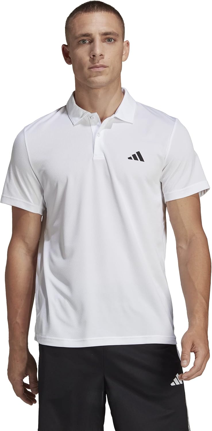 male Adult Train Essentials Training Polo Shirt Short Sleeve Polo Shirt - WHITE/BLACK