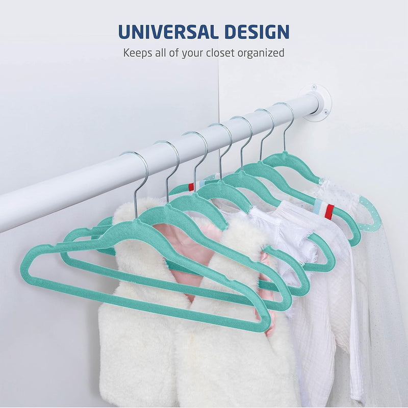 ZOBER 20-Pack Velvet Kids Hangers - Premium Childrens Hangers for Closet, Ultra Thin Cute Hangers Kids Clothes Hanger,Small Hangers for Kids Clothes – Pink