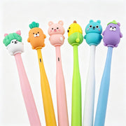 30 Pieces 0.5 mm Cartoon Head Pens Random Bulk Cartoon Cute Gel Ink Swinging Pen Prize Pen Stationery Gift Creative Assorted Styles Novelty Writing Pen for Gift Cute Cartoon Gel Ink Pens