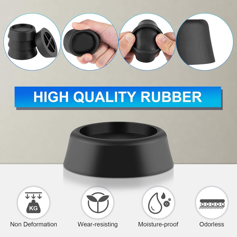 HSZJsto 8PCS Washer Dryer Stabilizer Pads Antivibration and Anti-Walk Pads - Anti Vibrant Pad- Excludes Walking Feet Reduces Vibration as Washing Machine Mat Pan Tray Stand Stabilizer Pedestal