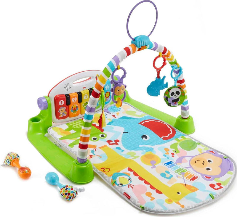 Fisher-Price Baby Playmat Deluxe Kick & Play Piano Gym Learning Toy & 2 Maracas Soft Rattles for Newborn to Toddler Play Ages 0+ Months