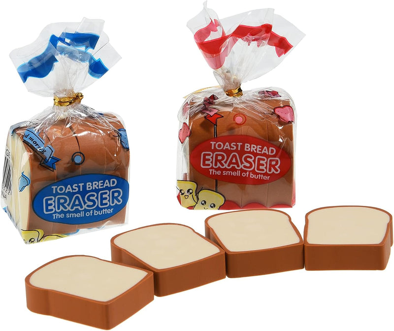 Bread Shaped Erasers for Kids, 16Pcs Mini Novelty Toast Bread Erasers Cute Fun Food Pencil Erasers, Bread Eraser Cartoon Cute Pencil Eraser
