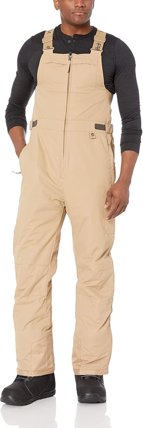 mens Avalanche Athletic Fit Insulated Bib Overalls skiing-bibs (pack of 1) - Khaki