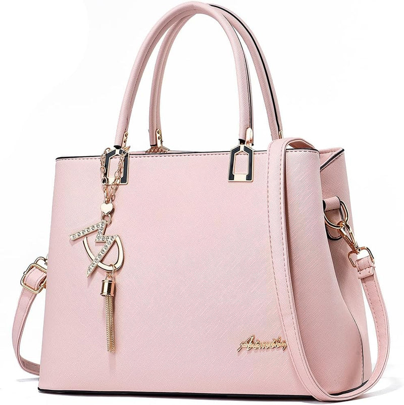 Womens Purses and Handbags Shoulder Bags Ladies Designer Top Handle Satchel Tote Bag - Light Pink