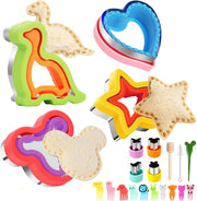 21 Pack Sandwich Cutter, Cookie Cutters and Sealer Set, Mini Vegetable Fruit Cutters, Sandwich Cutter maker Set for Kids Food Decoration Kitchen (21) - 21