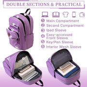 VASCHY School Backpack for Women, Unisex Large Bookbag Schoolbag Casual Daypack for High School/College/Teens/Travel/Work