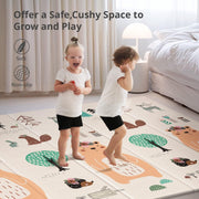 UANLAUO Foldable Baby Play Mat, Extra Large Waterproof Activity Playmats for Babies,Toddlers, Infants, Play & Tummy Time, Foam Baby Mat for Floor with Travel Bag, Indoor Outdoor Use (71" x 79")