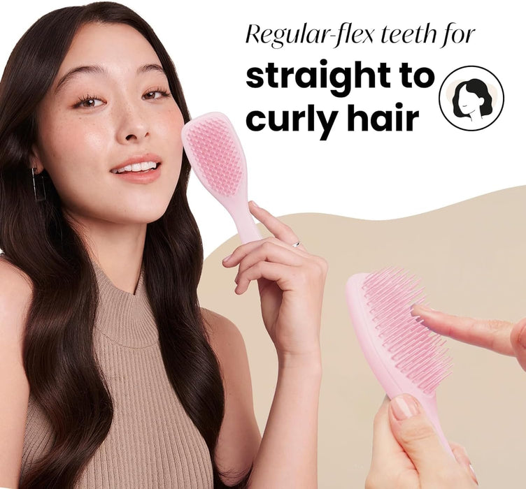 Purfex Hair Brush Large Detangler Hairbrush, Perfect for Long, Thick, Curly & Textured Hair, Two-Tiered Teeth for Gentle Detangling, Reduces Breakage, for Men Women, Ergonomic Handle