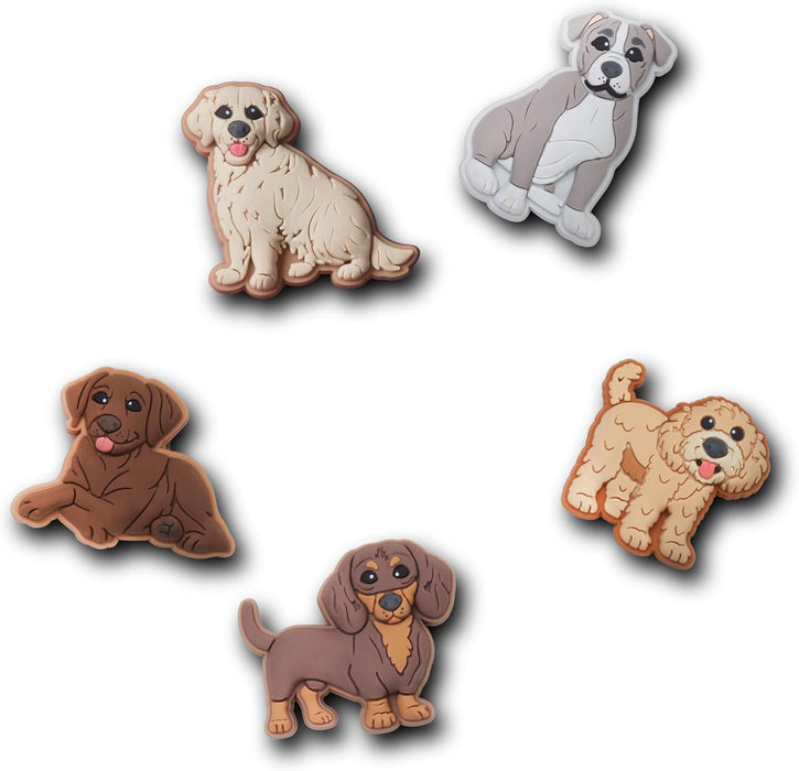Crocs Unisex Adult Doggie Doodle Shoe Charms, Pack of 5, Multi-Colour