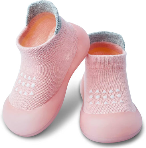 Baby Sock Shoes Boys Girls First Walking Shoes Non-Slip Slippers Soft Sole Sneakers Toddler Infant Babygirl - A3-pink
