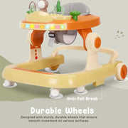 Baybee Berno 2 in 1 Baby Walker for Kids | Push Walker for Baby with 3 Adjustable Height, Lights & Musical | Baby Boy Girl 6 to 18 Months (Blue)