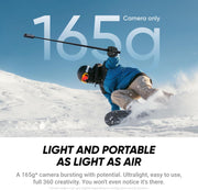 X4 Air Road Cycling Bundle (Independent) - Light 165g 8K 360 Camera, Invisible Selfie Stick, Replaceable Lenses, Shoot First & Frame Later, Built-in Wind Guard, Stabilization, AI Editing