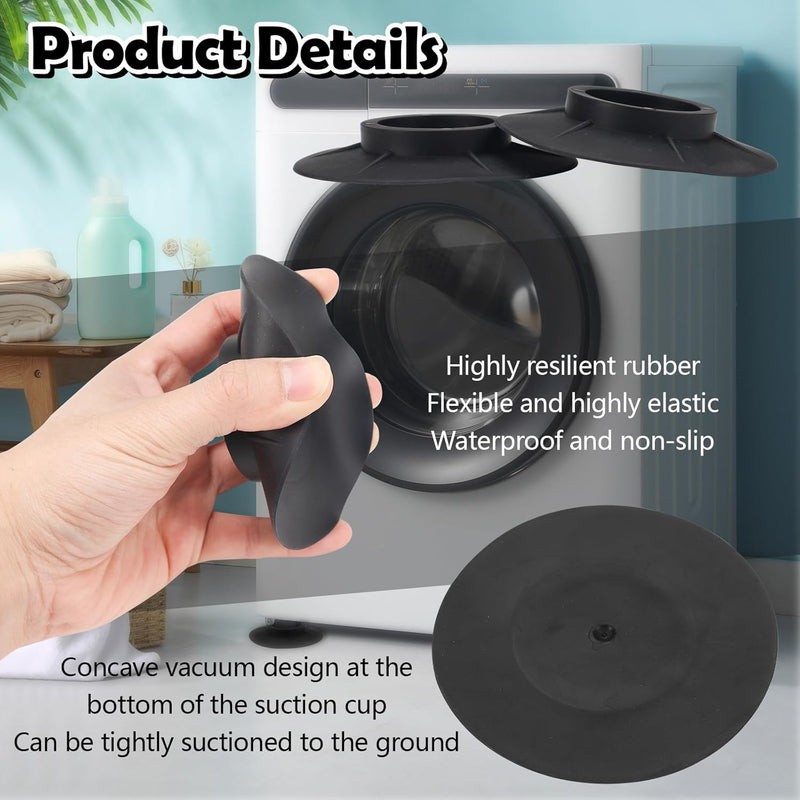 LELE LIFE Anti Vibration Pads with Suction Cups for Washing Machine, Rubber Washer Dryer Anti Vibration Mat, Washing Machine Support Foot, Stop Vibration and Noise, 8 Pack