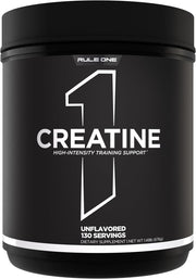 Rule 1 Creatine Powder Pure Micronized Creatine Monohydrate for High-Intensity Exercise and Lean Body Mass Support, Flavored and Unflavored (60 Servings, Fruit Punch) - Unflavored 130 Servings
