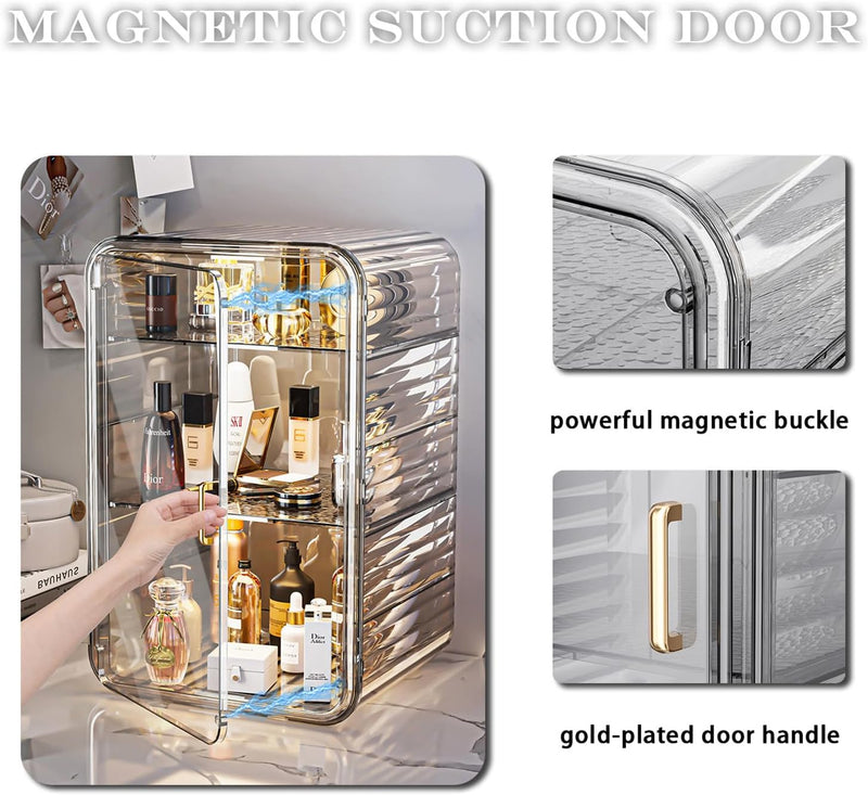 Generic HYTTER Large Makeup Organizer with Adjustable Shelf, Clear Dustproof Cosmetic Display Case for Make Up Storage (Transparent), LP-N6A