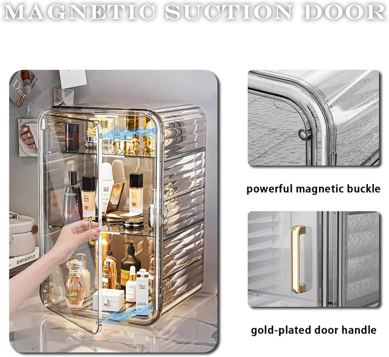 Generic HYTTER Large Makeup Organizer with Adjustable Shelf, Clear Dustproof Cosmetic Display Case for Make Up Storage (Transparent), LP-N6A
