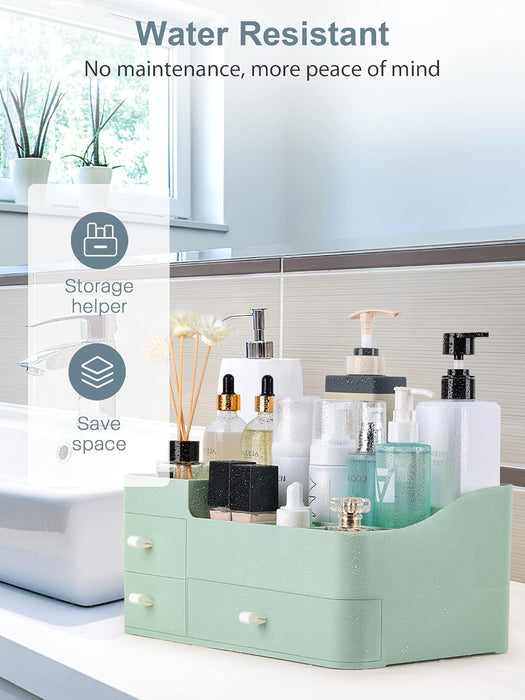 Makeup Organizer with Drawers,Large Capacity Countertop Organizer for Vanity,Bathroom and Bedroom Desk Cosmetics Organizer for Skin Care,Brushes, Eyeshadow, Lotions, Lipstick, Nail Polish and Jewelry