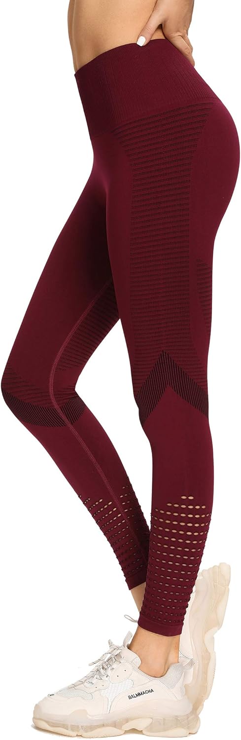Redqenting High Waisted Leggings for Women Workout Seamless Leggings Yoga Pants Sweat Proof Tummy Control Tights