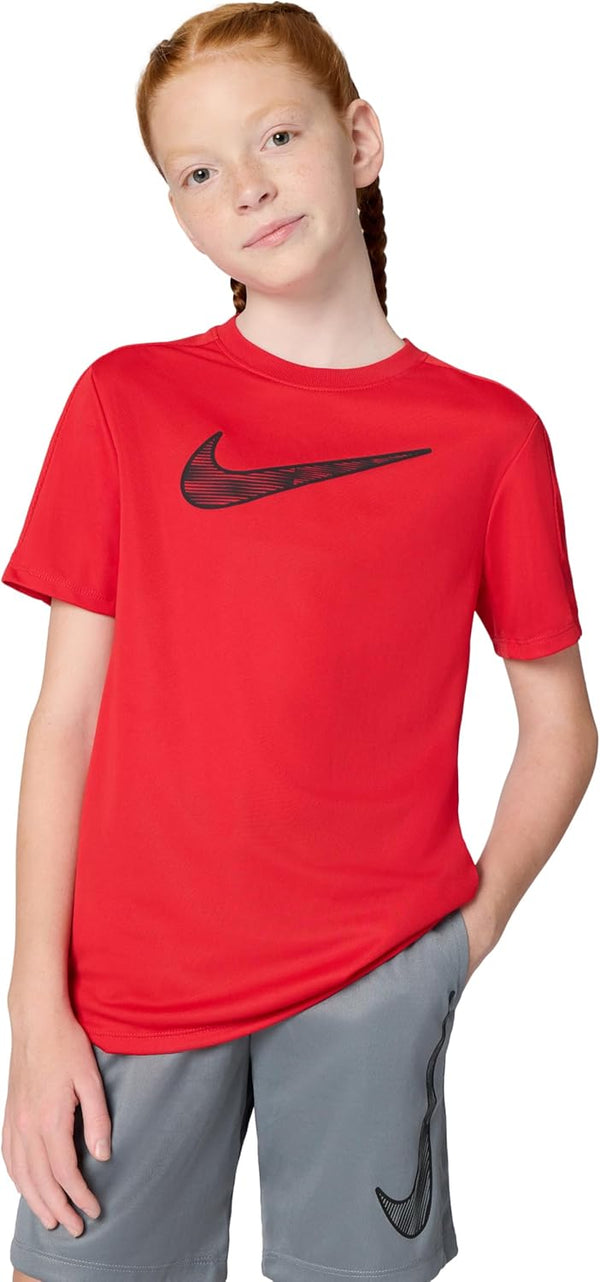 Unisex Children's Trophy23 Dri-fit Short Sleeve Top for Older Children Short Sleeve Top - University Red/University Red/Black