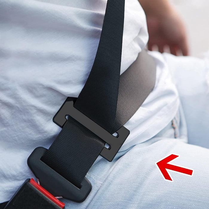 KASTWAVE 38MM Metal E-shaped Seat Belt Adjustment Buckle, 2 Pack Shoulder Strap Positioner Car Child Safety Seat Locks Clips Hardware Accessories (Black)
