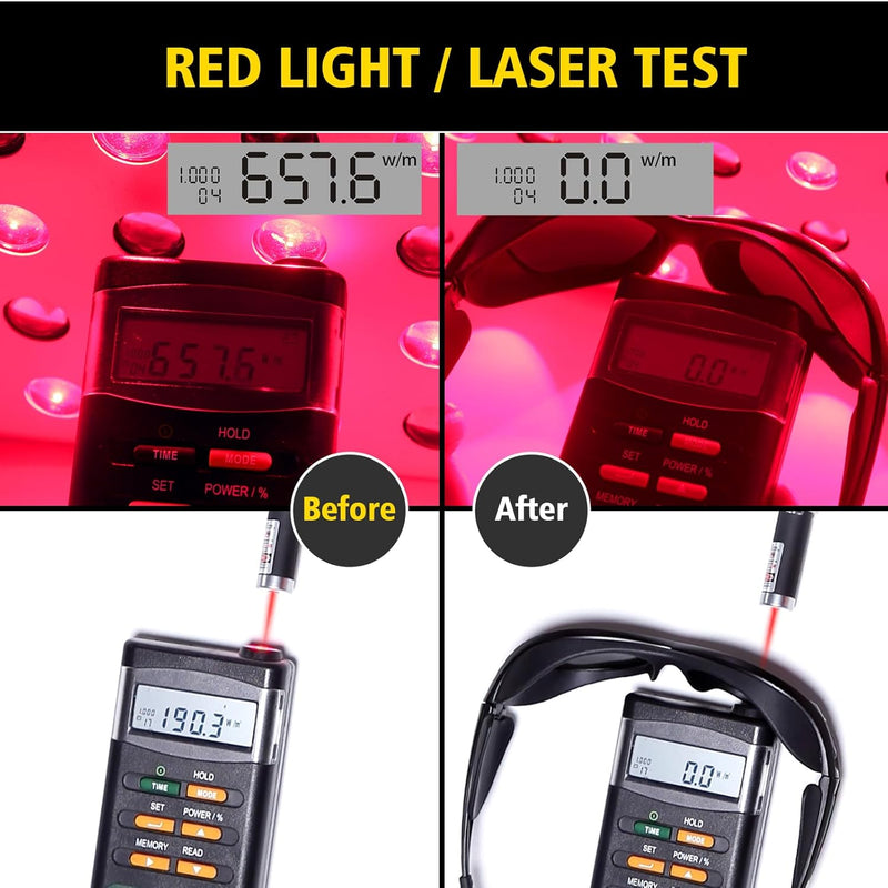 ULTREMA Red Light Therapy Glasses,300-1500nm IPL laser Safety Glasses,Tanning Goggles, Light Therapy and Laser Hair Removal Treatment Eyes Protection