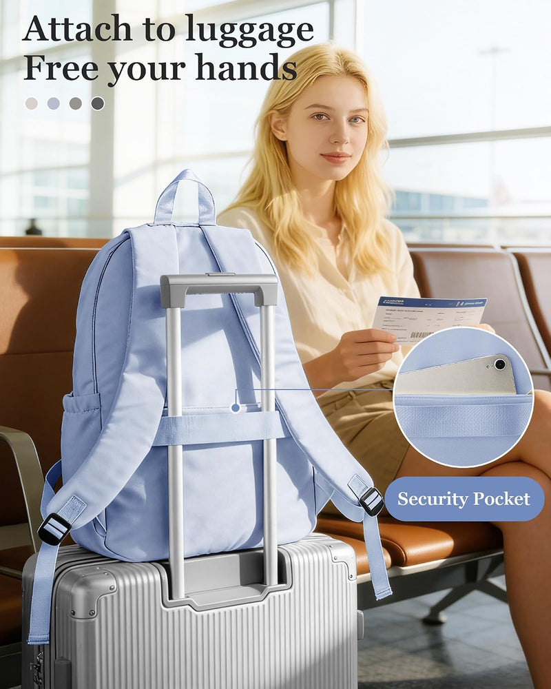 WEPOET Backpack Women Men School Backpack Large with Many Compartments Waterproof Backpack Lightweight for School Backpack Teenager Daypacks Backpack for Boys Girls, A4 blue, Rucksack Backpacks
