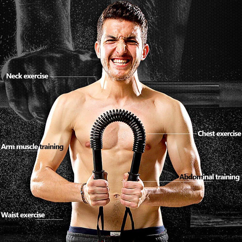 Power Twister Bar, Spring Heavy Fitness Bar, Shoulder And Chest Exercise Arm Strength Training Device for Men And Women, Home Gym Arm Machine