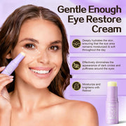 Retinol & Caffeine Eye Cream Stick for Dark Circles & Puffiness - Peptides & Avocado Oil - Reduce Eye Bags & Brighten Skin - Portable Undereye Treatment 9g - Purple